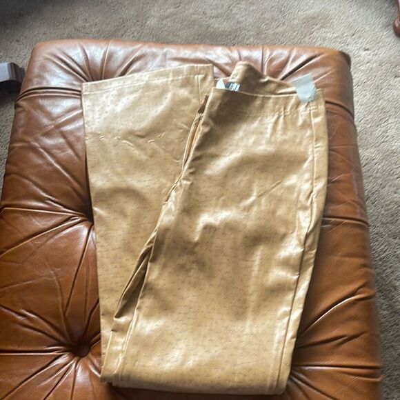 NWT Pleather Tan Juniors size 9 Slacks - Picture 1 of 12
